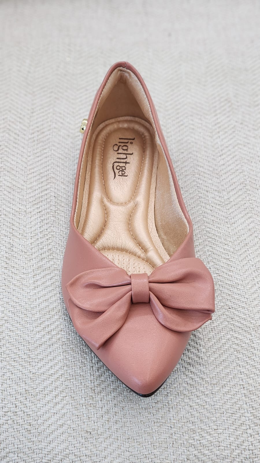 Bailarinas blush en punta con lazo decorativo Light Gel