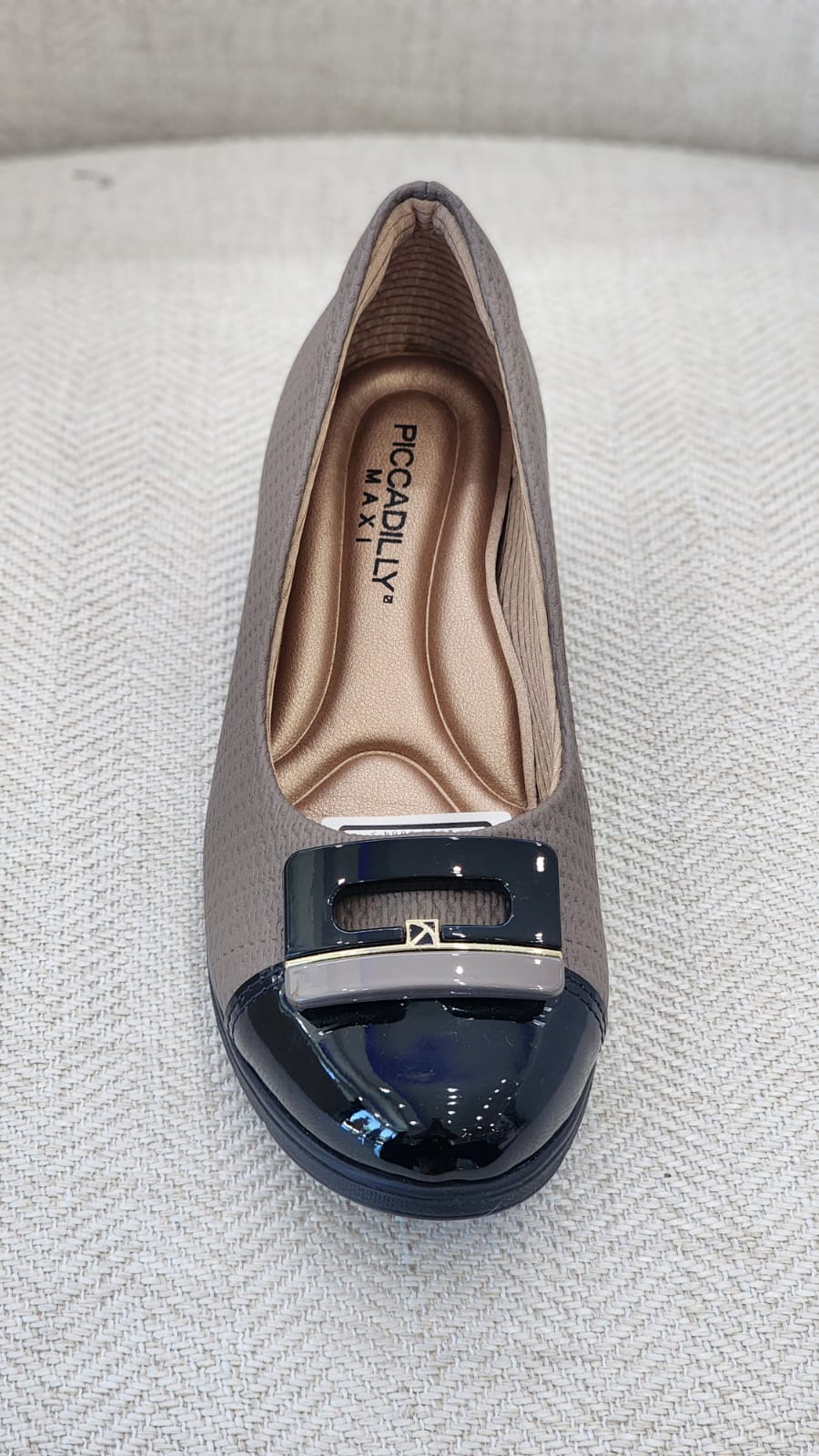 Zapato Piccadilly Maxi topo con punta charol negro