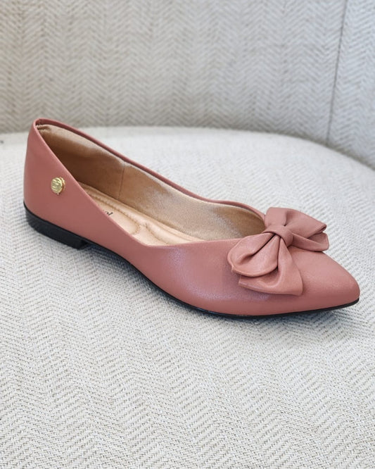Bailarinas blush en punta con lazo decorativo Light Gel